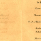 Franstalige menukaart 1938