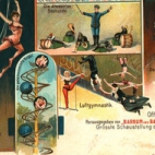 Officiële postkaart van het Barnum en Bailey circus met gymnasten